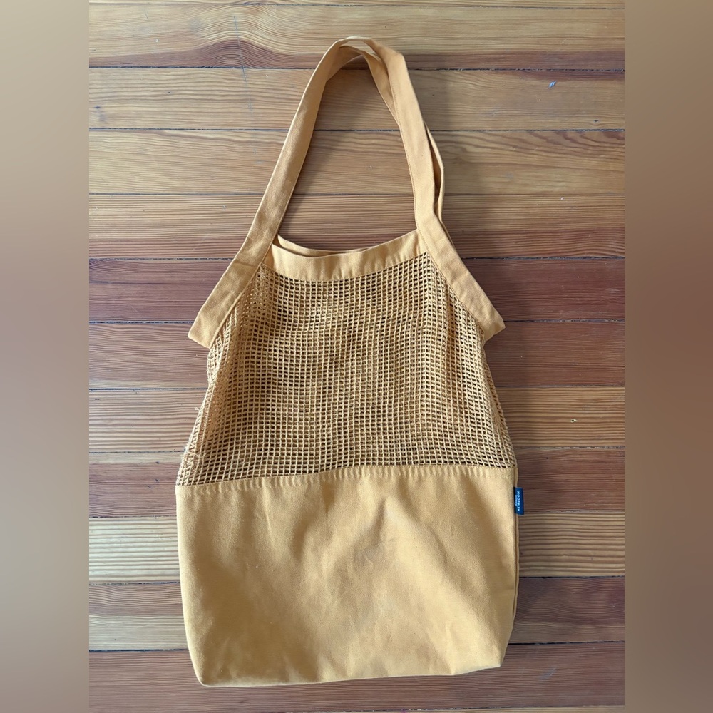Chic Gold/Orange Mesh Tote Bag